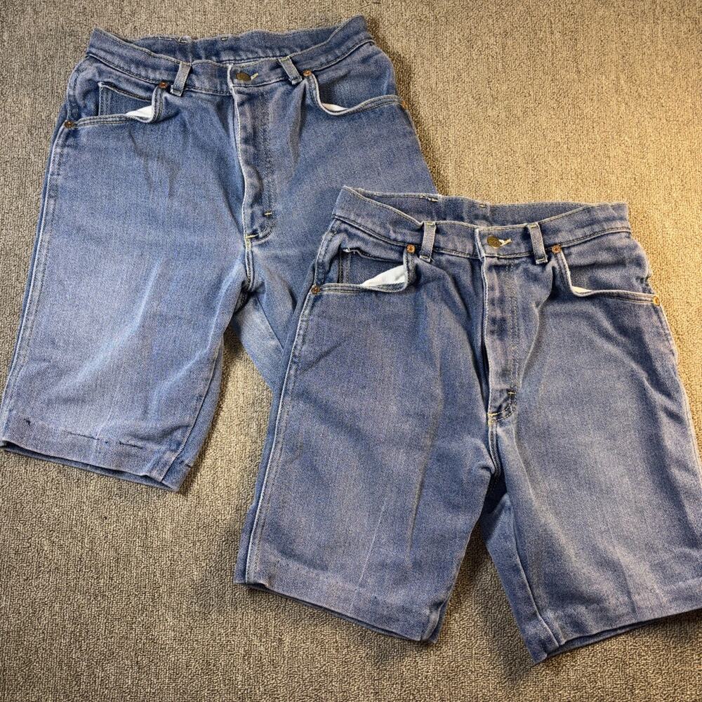VTG Lee Riders Cut Off Jeans Jorts 70s Talon Zipper Size 12 Union Made USA